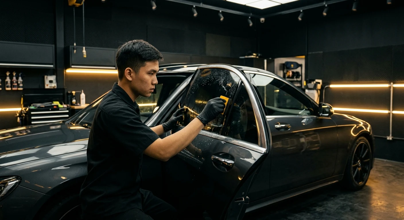 Thi công dán phim cách nhiệt cửa kính